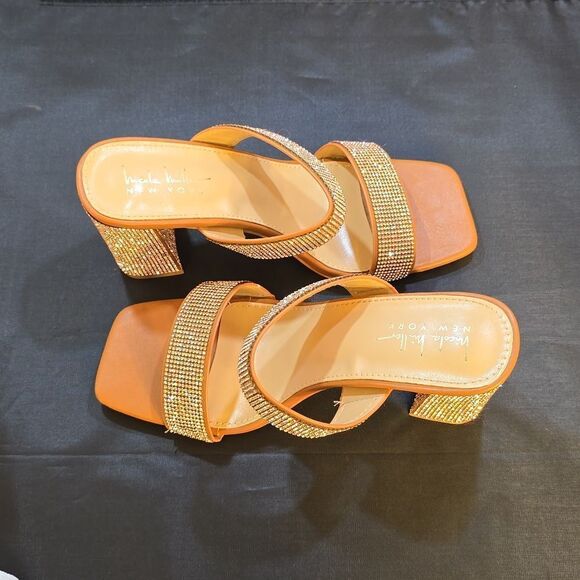 BRAND NEW NICOLE MILLER NEW YORK RHINESTONE EMBELLISHMENTS OPEN-TOE SANDAL G1 - Picture 7 of 16